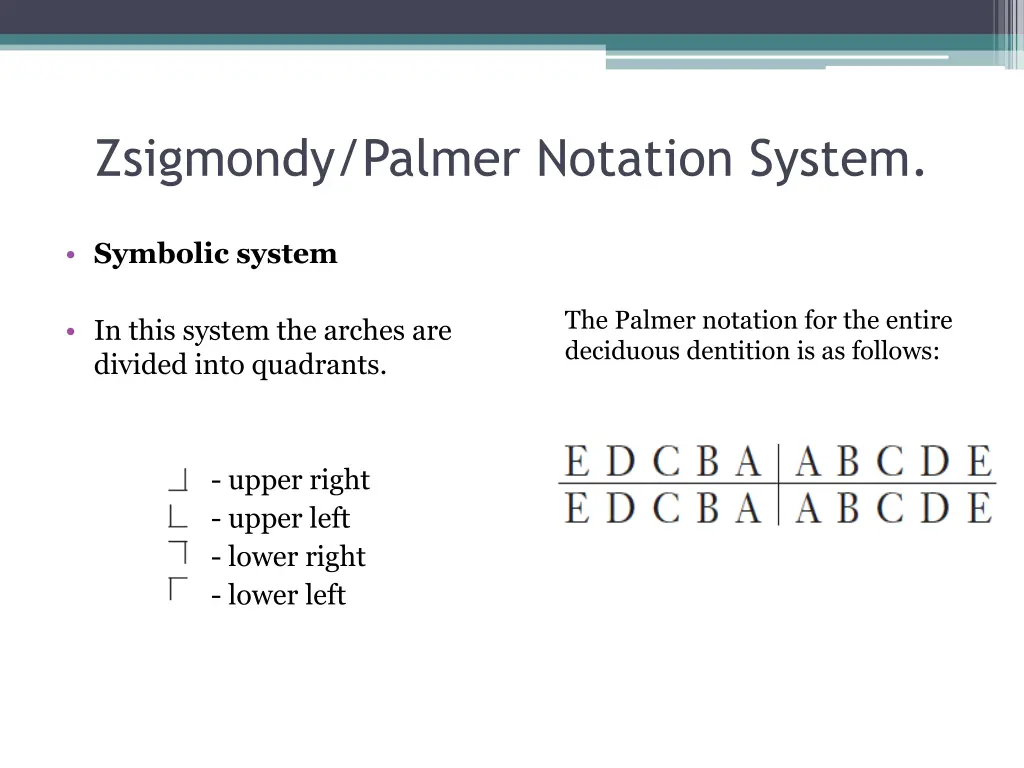 zsigmondy palmer notation system