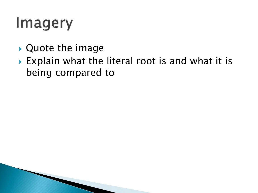 quote the image explain what the literal root