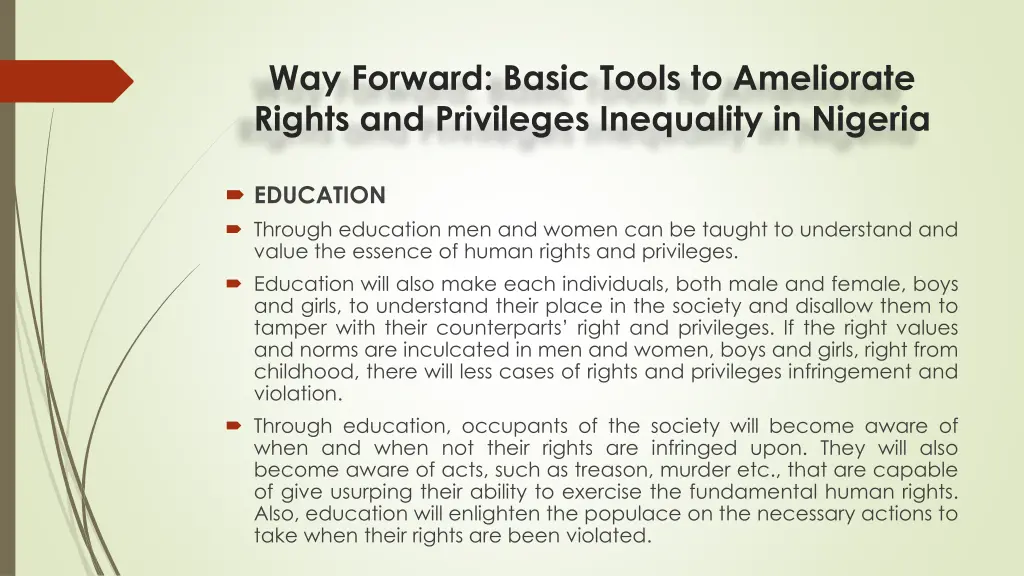 way forward basic tools to ameliorate rights 1