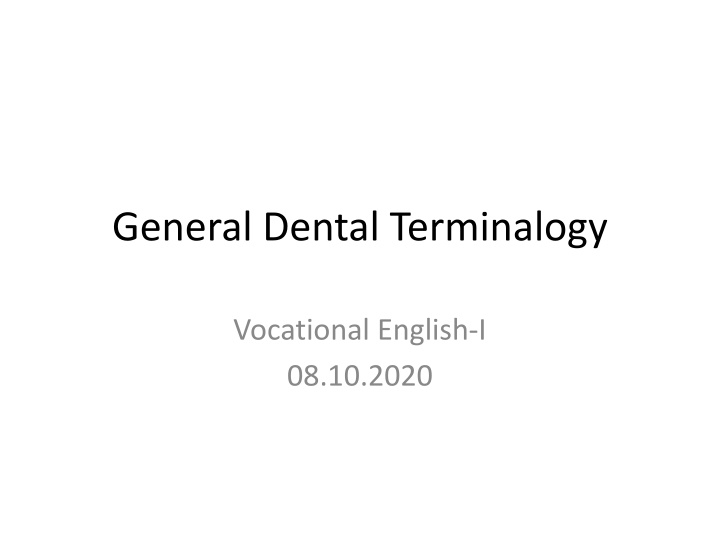 general dental terminalogy