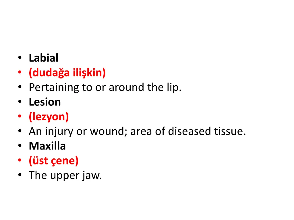 labial duda a ili kin pertaining to or around