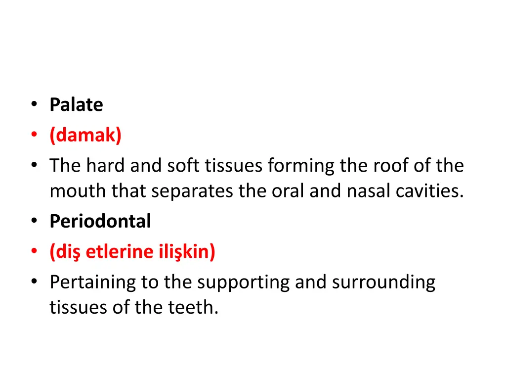 palate damak the hard and soft tissues forming