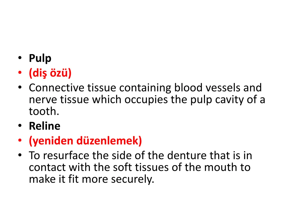 pulp di z connective tissue containing blood