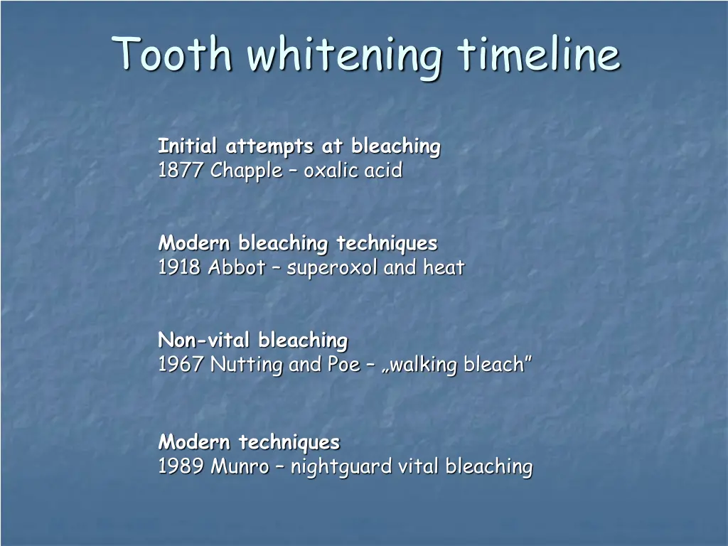 tooth whitening timeline