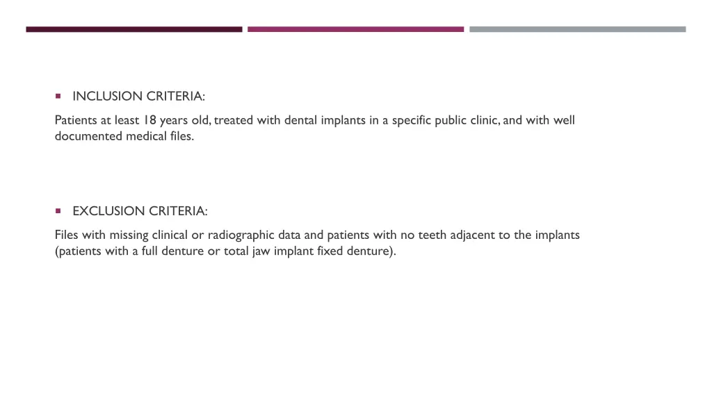 inclusion criteria