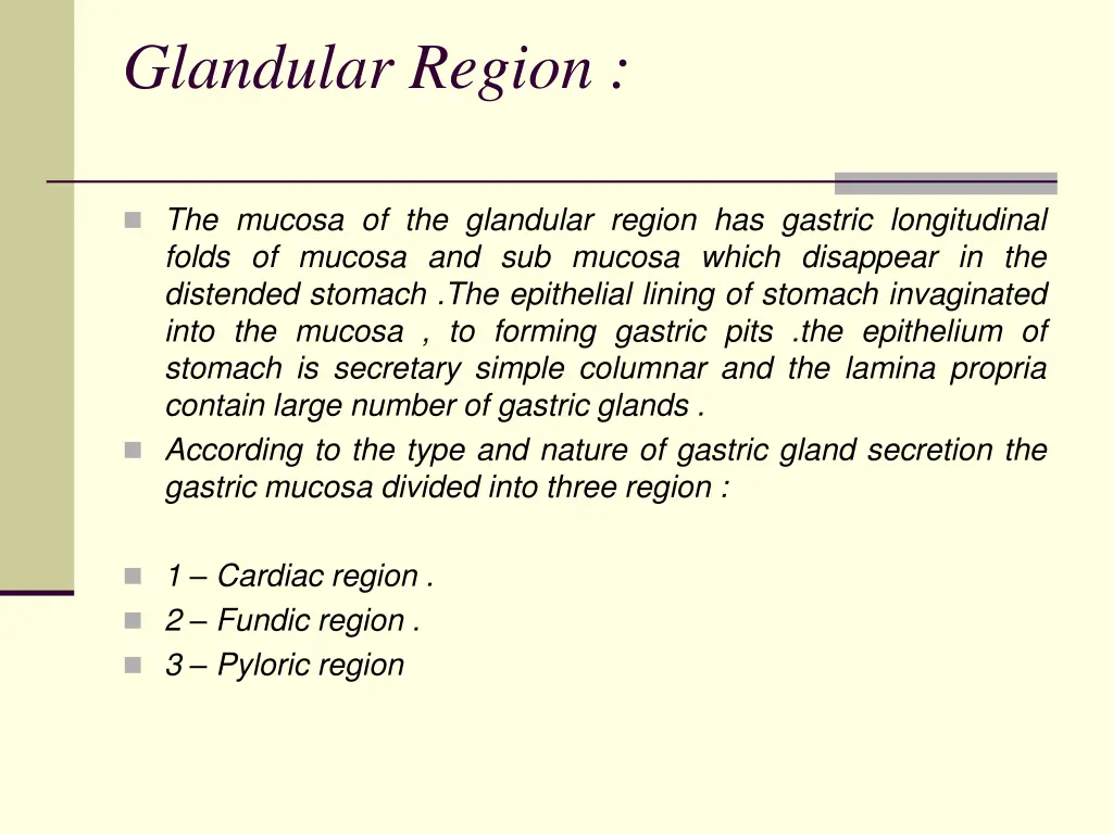 glandular region