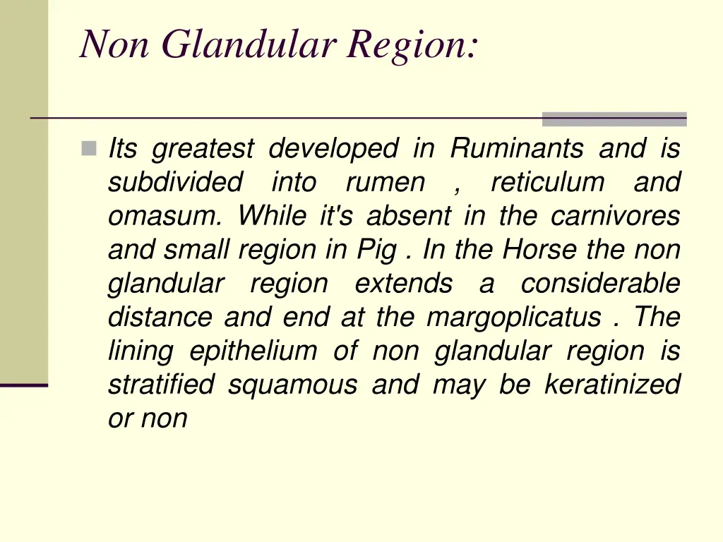 non glandular region