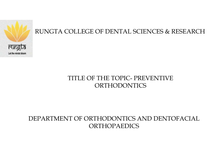 rungta college of dental sciences research