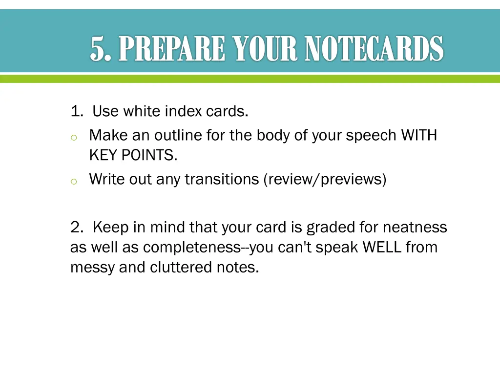 5 prepare your notecards