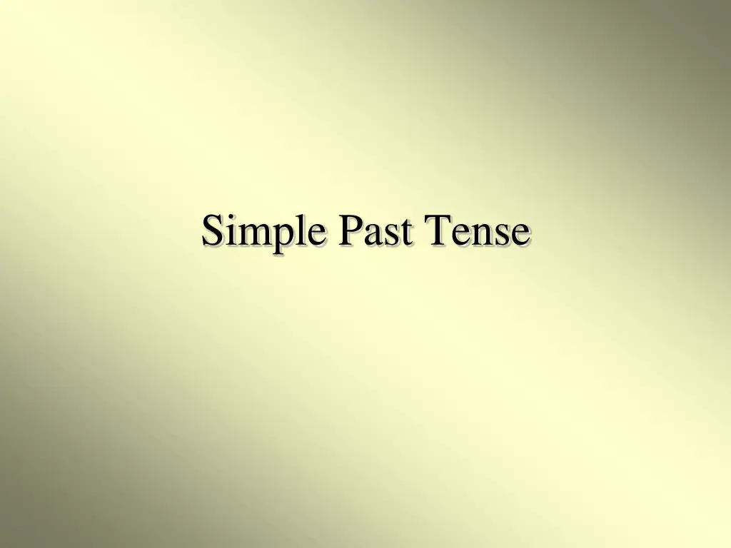 simple past tense