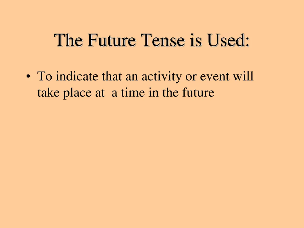 the future tense is used