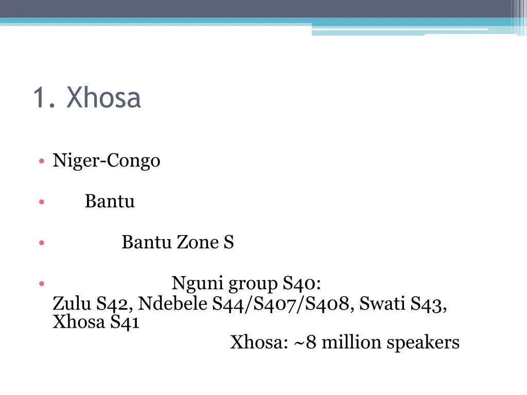 1 xhosa