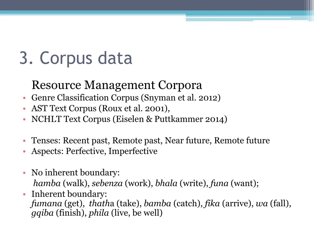 3 corpus data