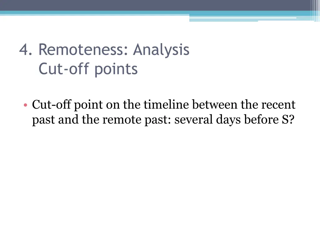 4 remoteness analysis cut off points