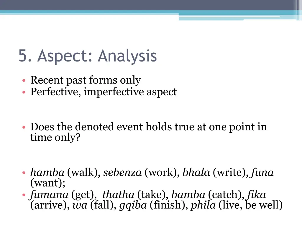 5 aspect analysis