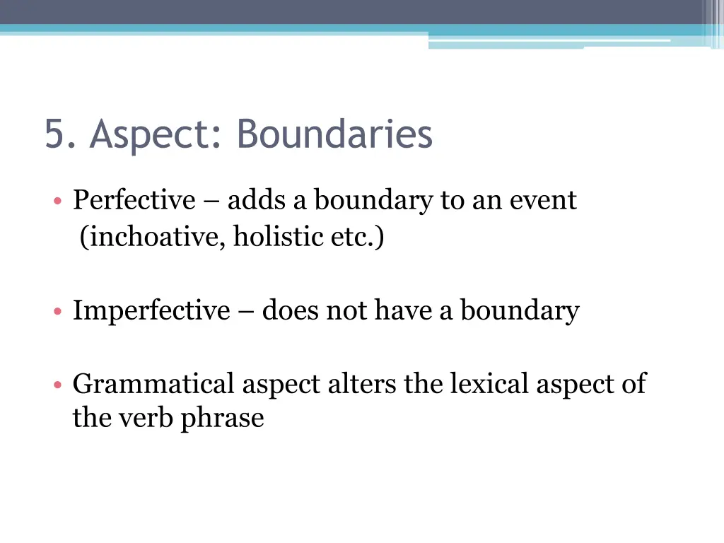 5 aspect boundaries