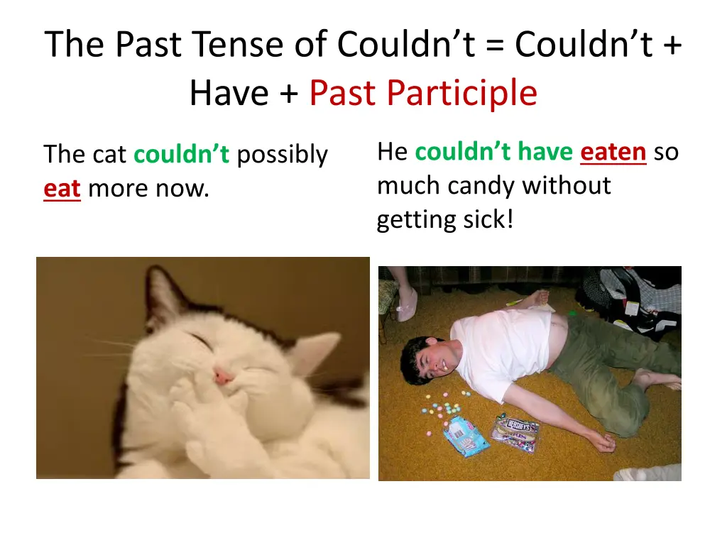 the past tense of couldn t couldn t have past