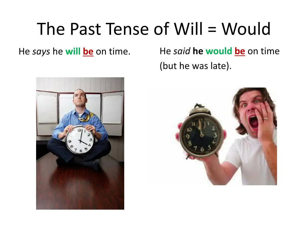 the past tense of will would