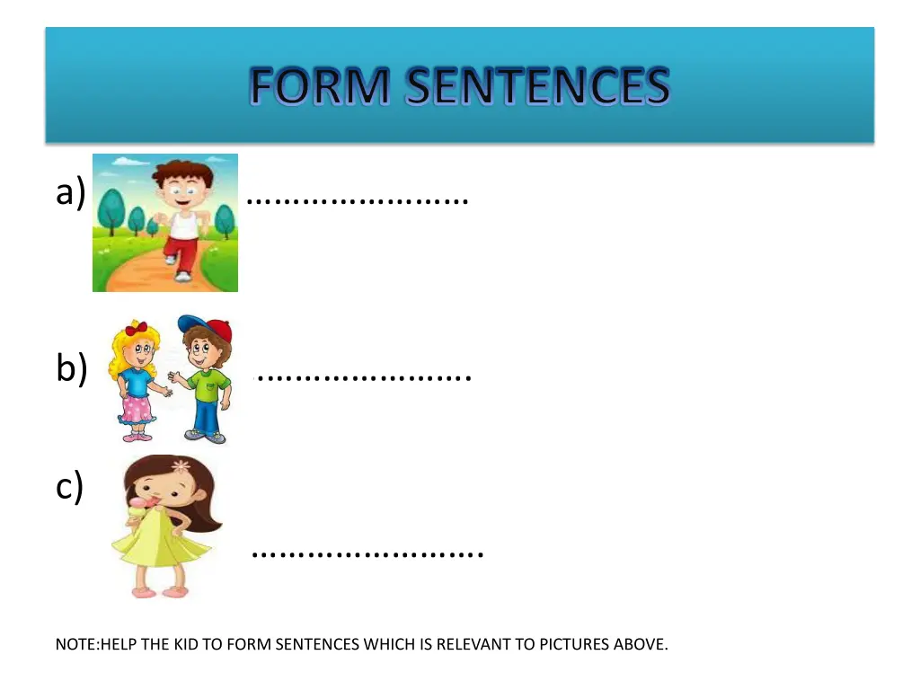 form sentences