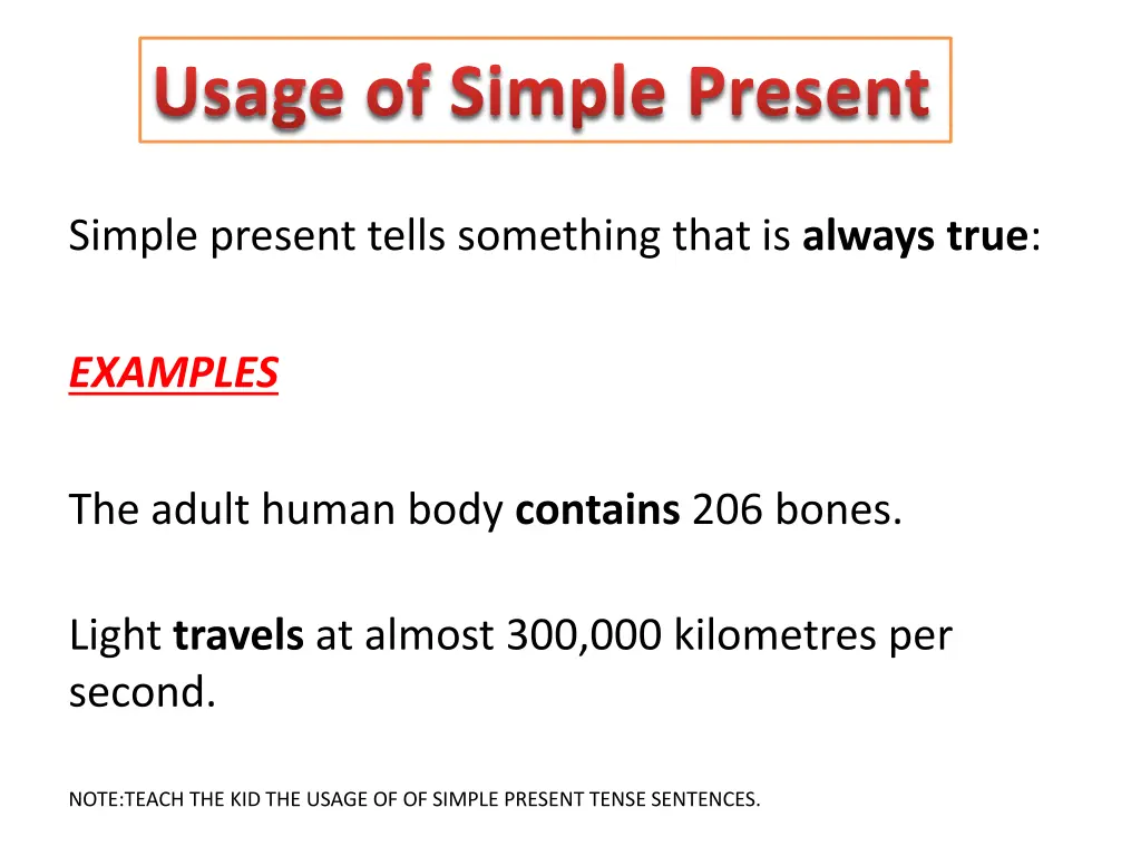 usage of simple present