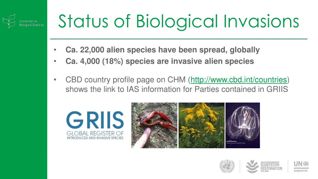 status of biological invasions