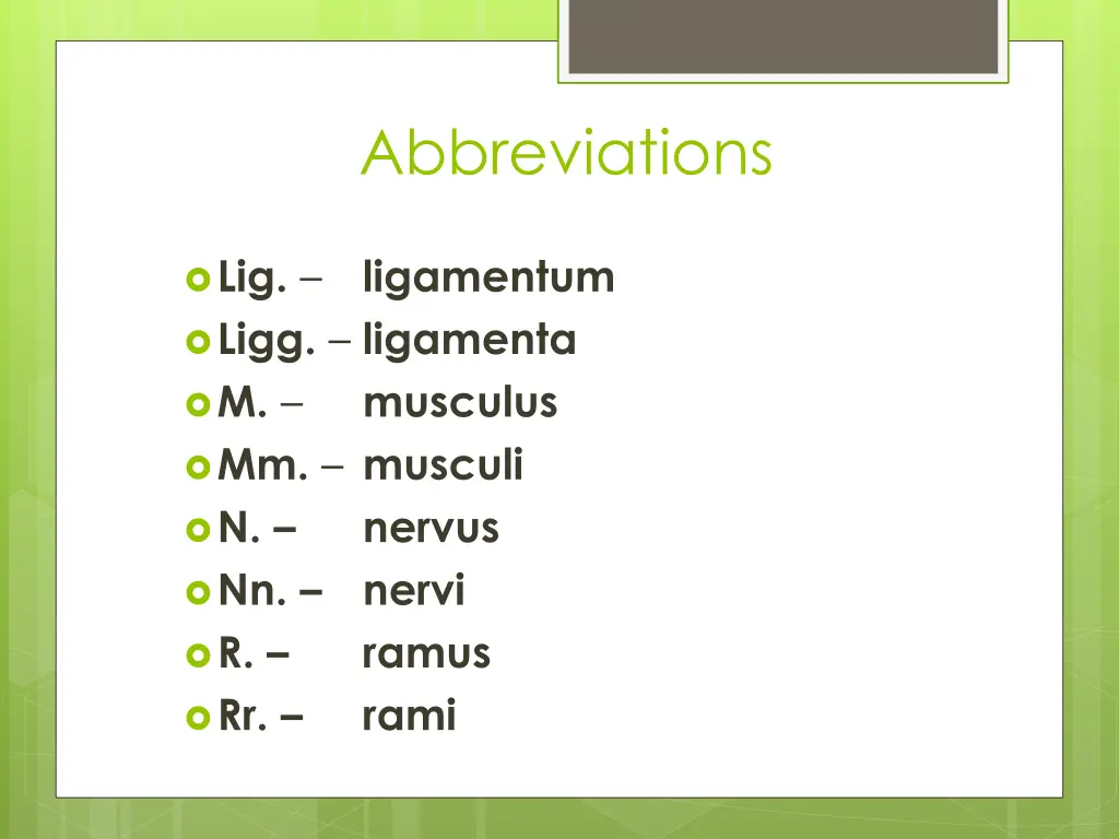 abbreviations