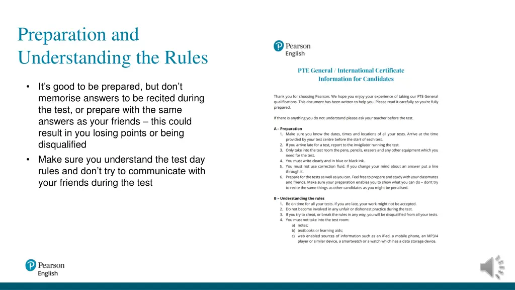 preparation and understanding the rules