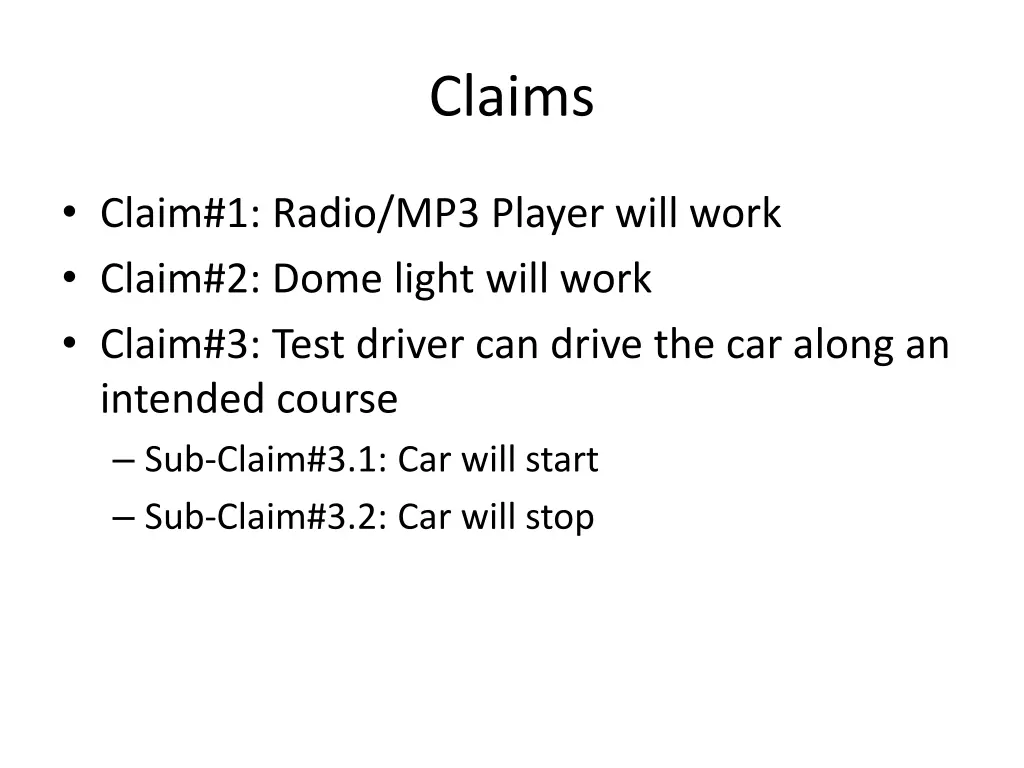 claims