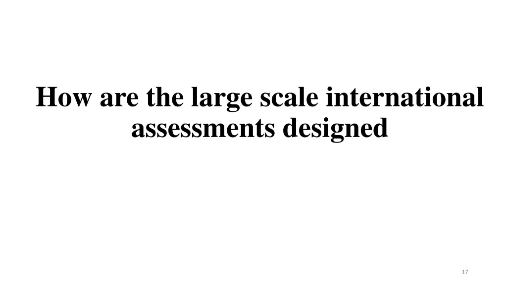 how are the large scale international assessments