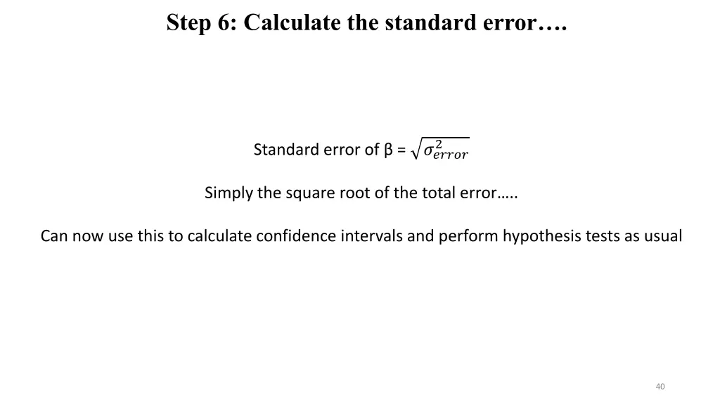 step 6 calculate the standard error