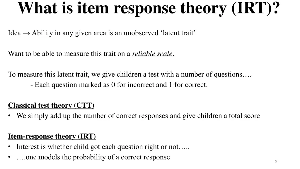 what is item response theory irt