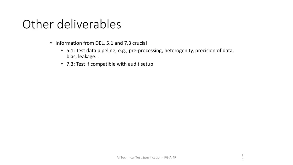 other deliverables