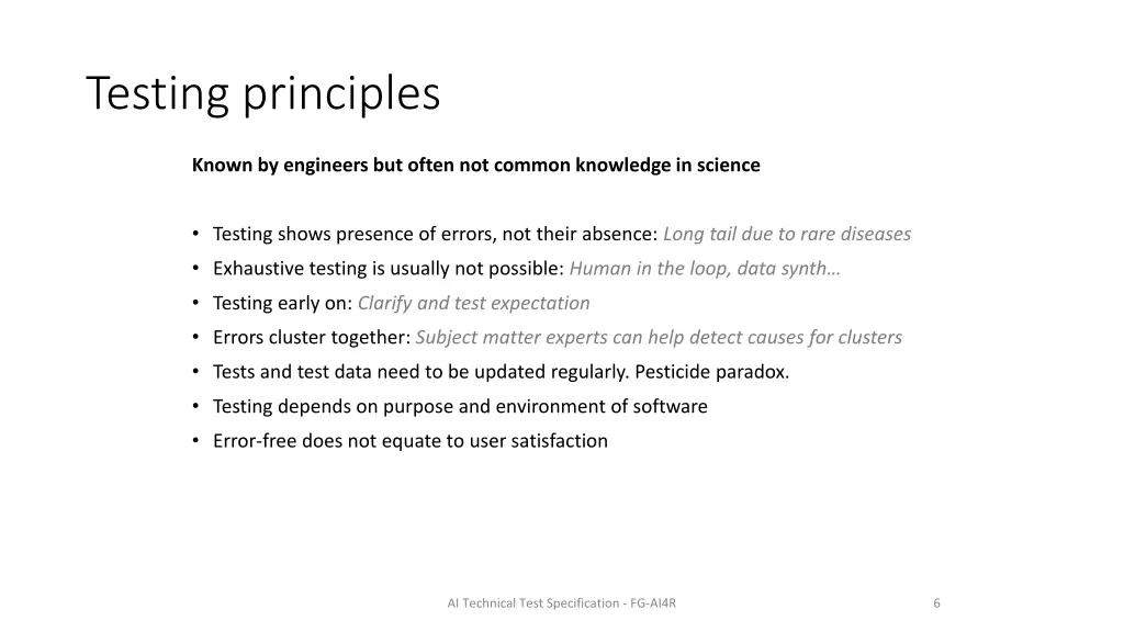 testing principles