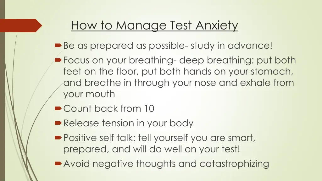 how to manage test anxiety