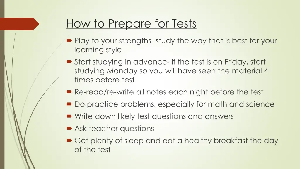 how to prepare for tests