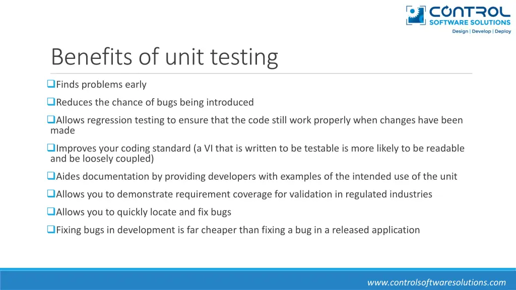 benefits of unit testing