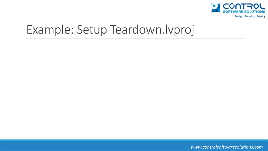 example setup teardown lvproj