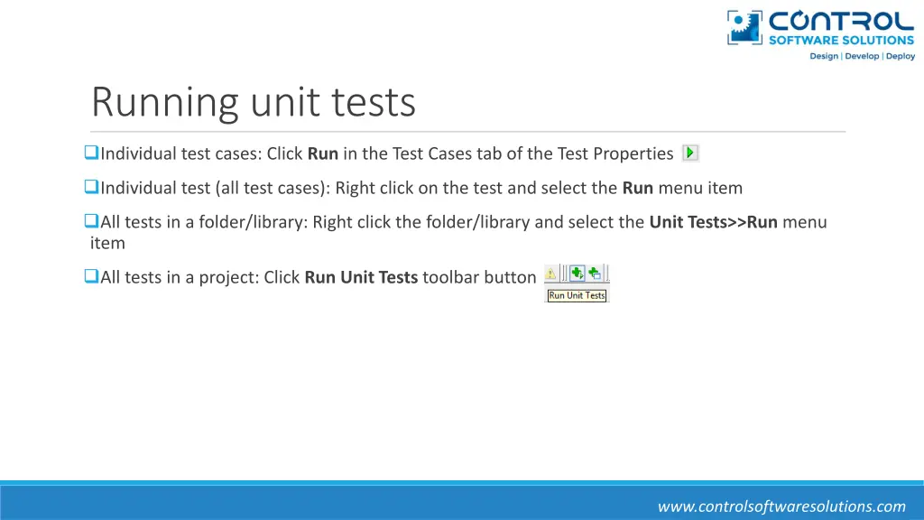 running unit tests