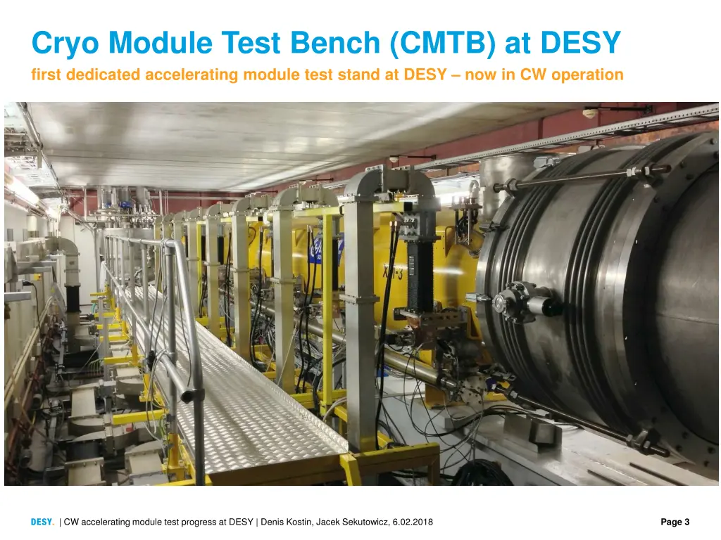 cryo module test bench cmtb at desy first