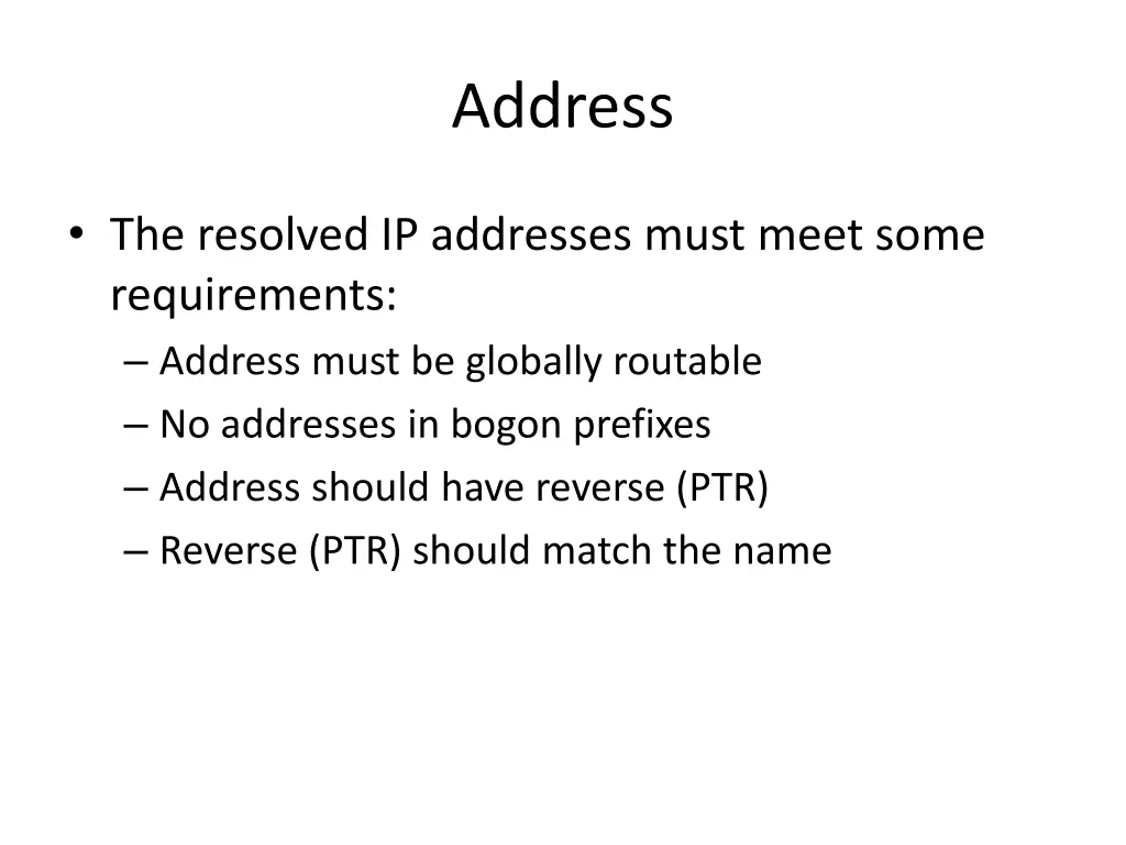 address