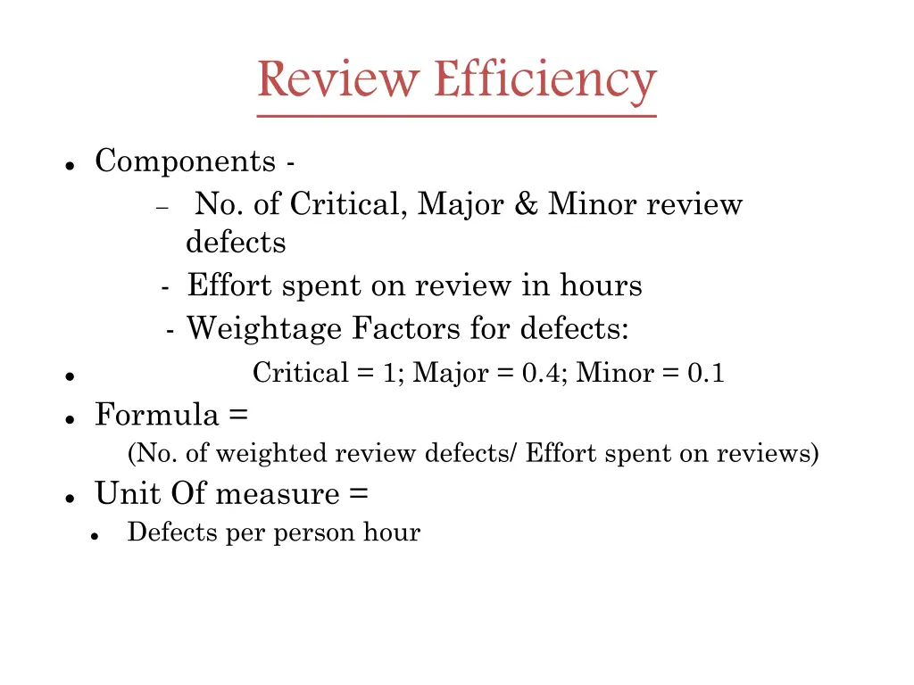 review efficiency