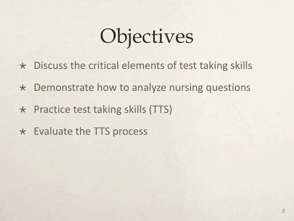 objectives