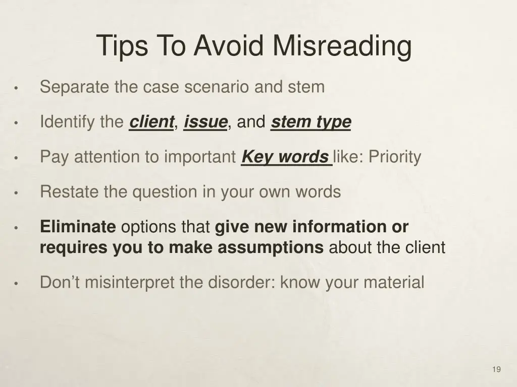 tips to avoid misreading