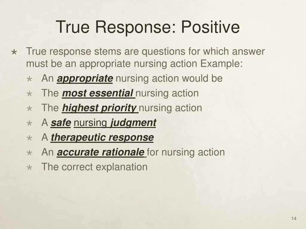 true response positive