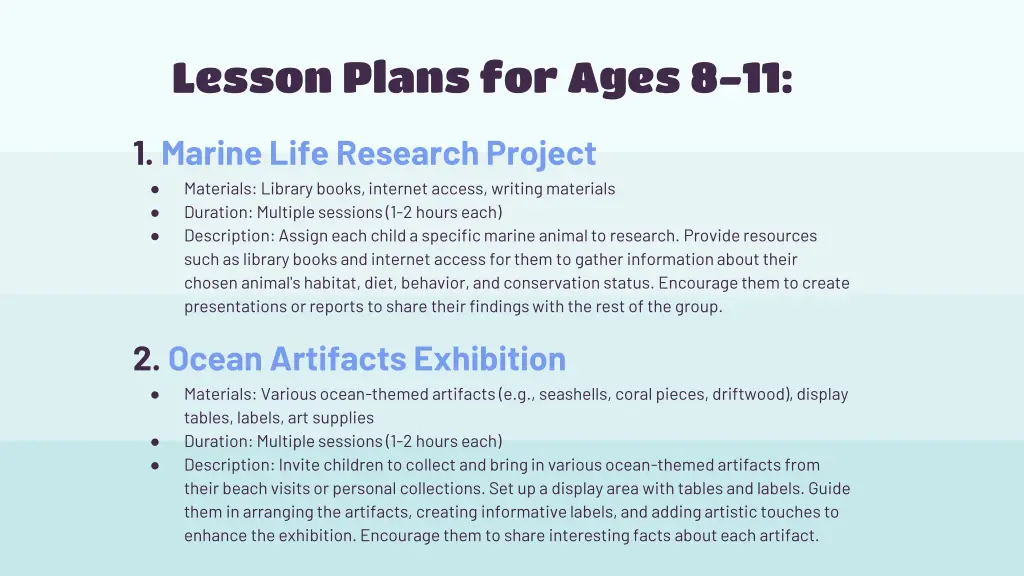 lesson plans for ages 8 11 1