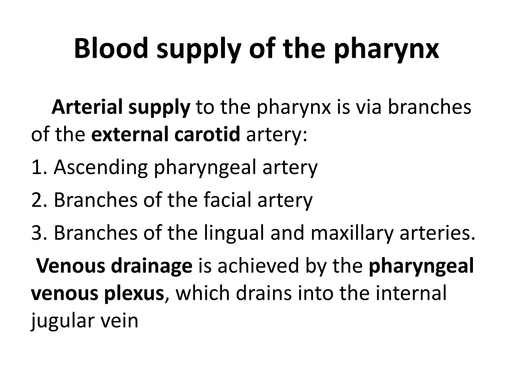 blood supply of the pharynx