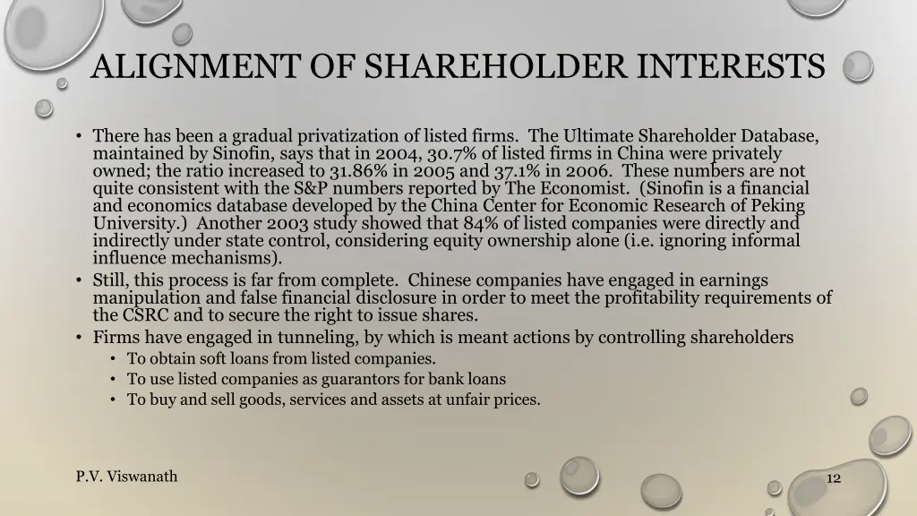 alignment of shareholder interests