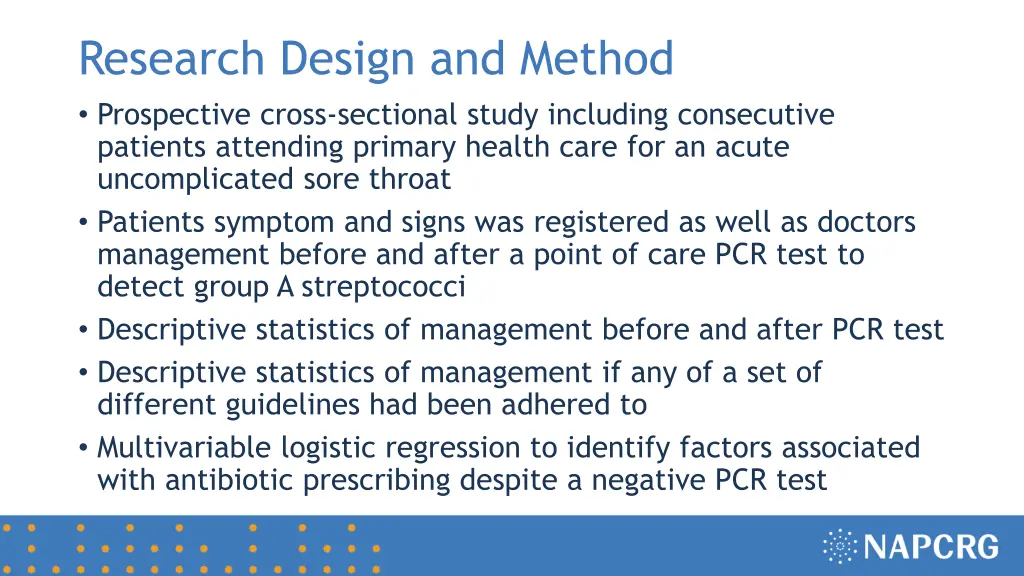 research design and method prospective cross