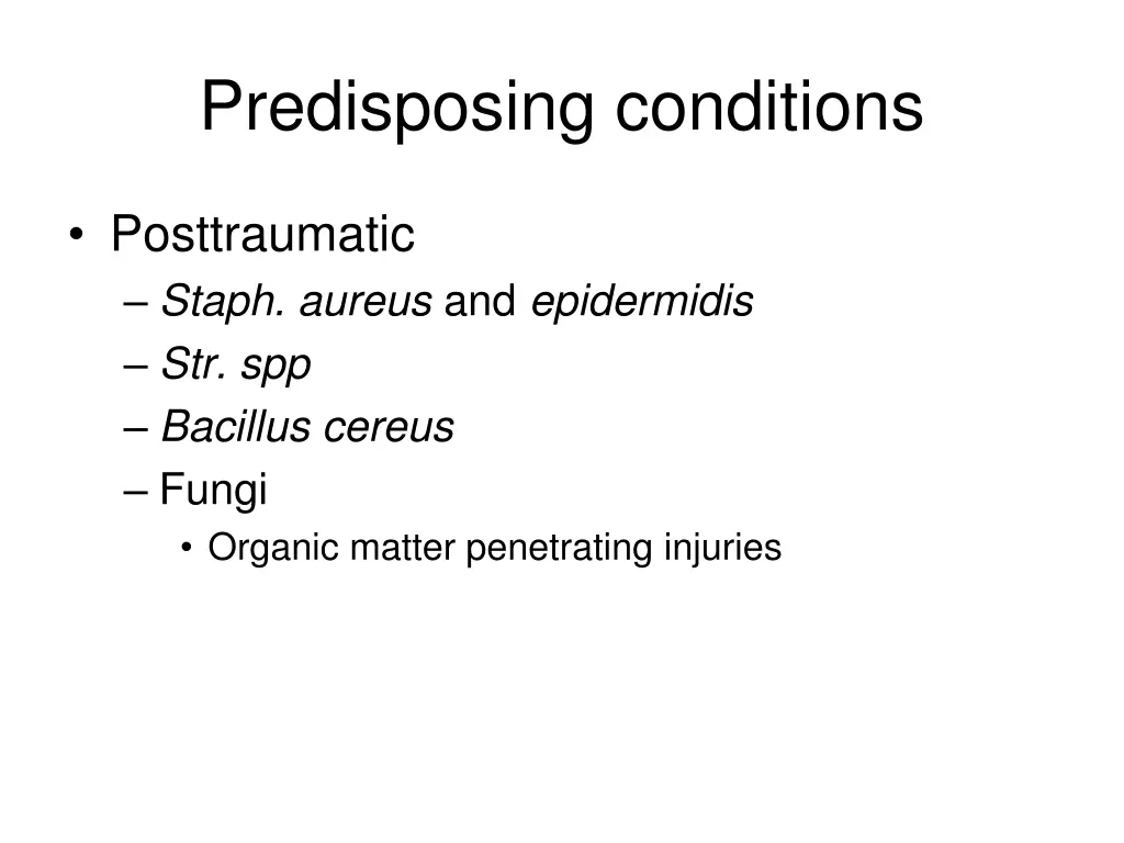 predisposing conditions 1