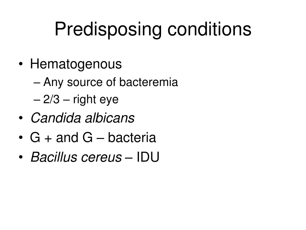 predisposing conditions 2